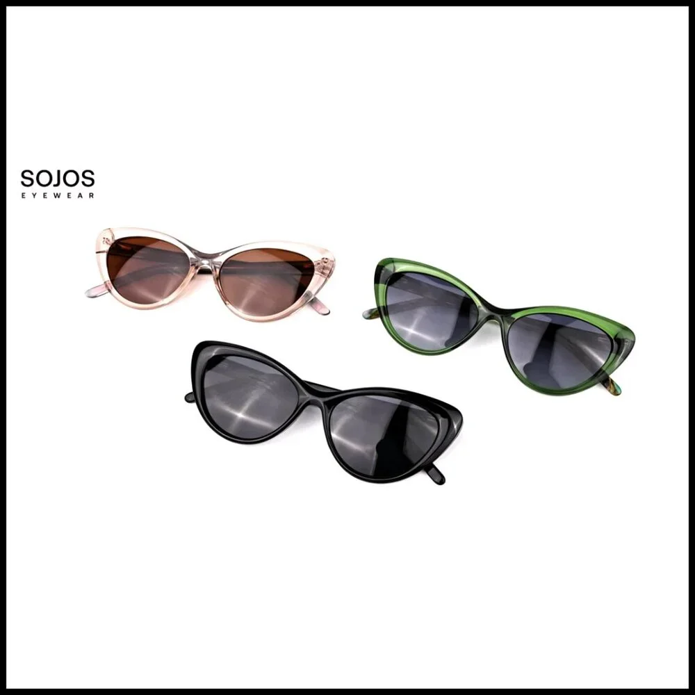 Cat Eye Sunglasses Polarized UV400 Retro Style Lightweight Acetate Frame